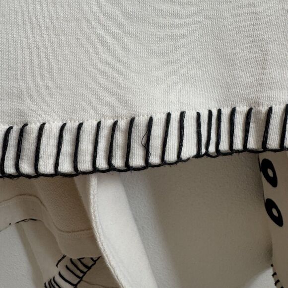 Roja Sweater Womens XL Ivory Black Embroidered Geometric Cotton Boho Cardigan - Picture 15 of 16